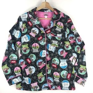 Wondershop PJ Top Flannel Snowglobe 100% Cotton